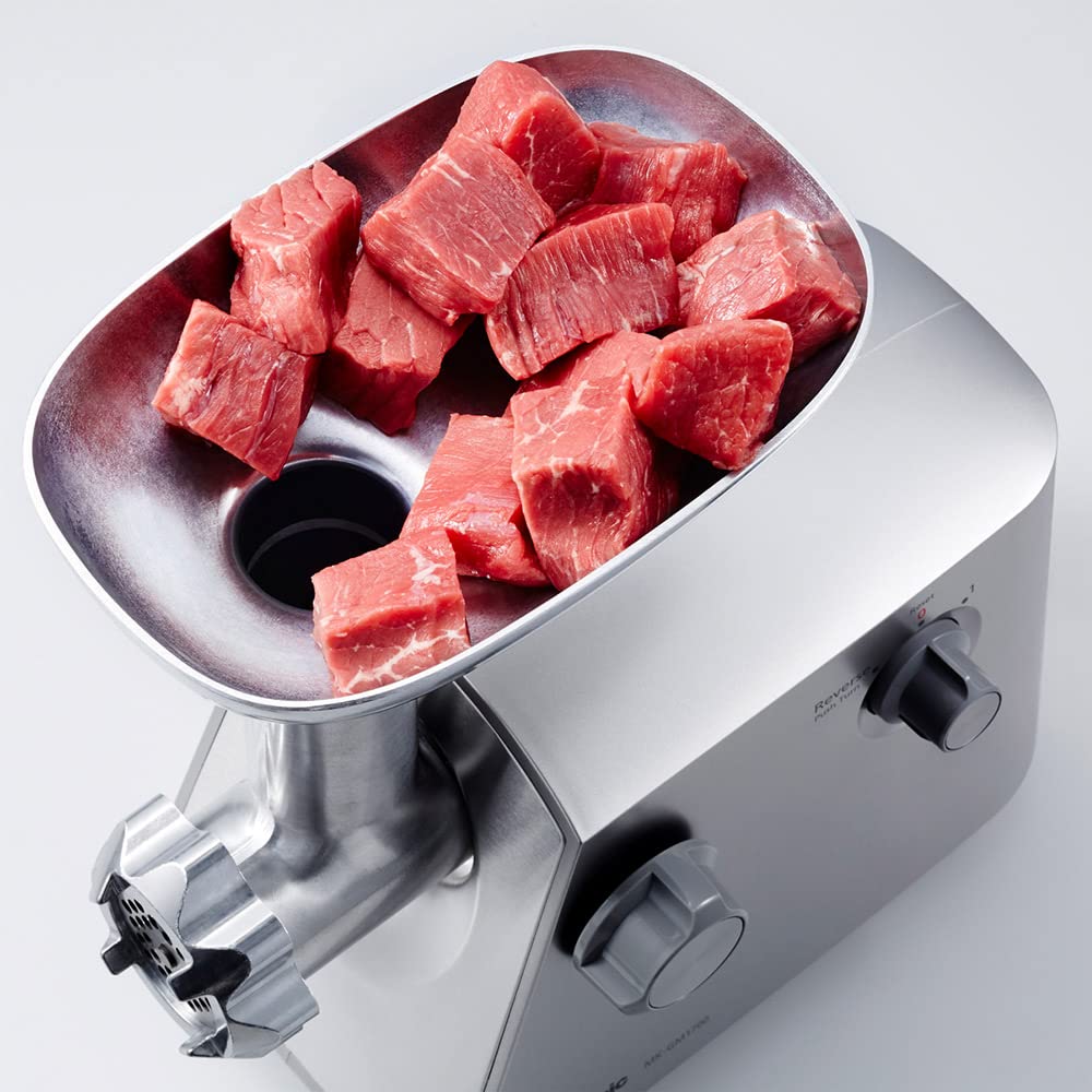 Panasonic Meat Mincer/Grinder/SaUSage/Kibbeh Maker, 1700W, Mk-Gm1700, Silver, Japan Blade, 1 Yr. Warranty