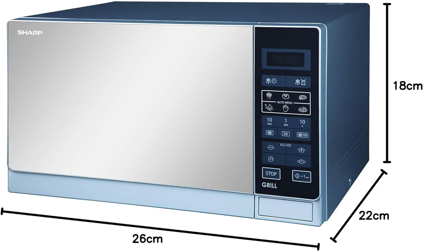Sharp R-75MT(S) 900-Watt Microwave Oven with Grill, 220-volt (Not for USA), 25-Liter, Silver