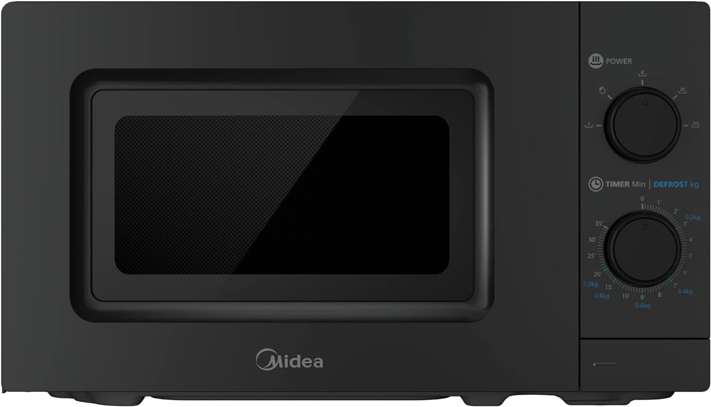 Midea 20L Solo Microwave Oven with Digital Touch Control, 700W, Child Lock, Memory Function, Defrost-by-weight-or-time, Fast Reheat, Push Button Door Opening, Best for Home & Office, Black, EM721BK