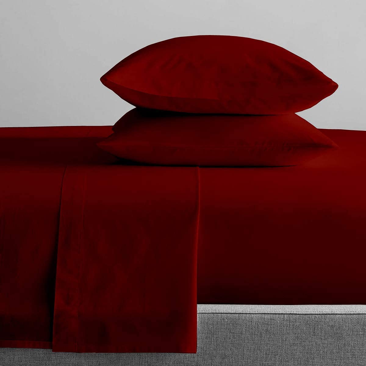Queen Size Pure Egyptian Cotton Bed Sheets Set, 800 Thread Count Silver Solid (6 PC) Bedding and PillowCases – Egyptian Cotton Sheets Queen Size Bed - Sateen Sheets - 18” Deep Pocket Sheets