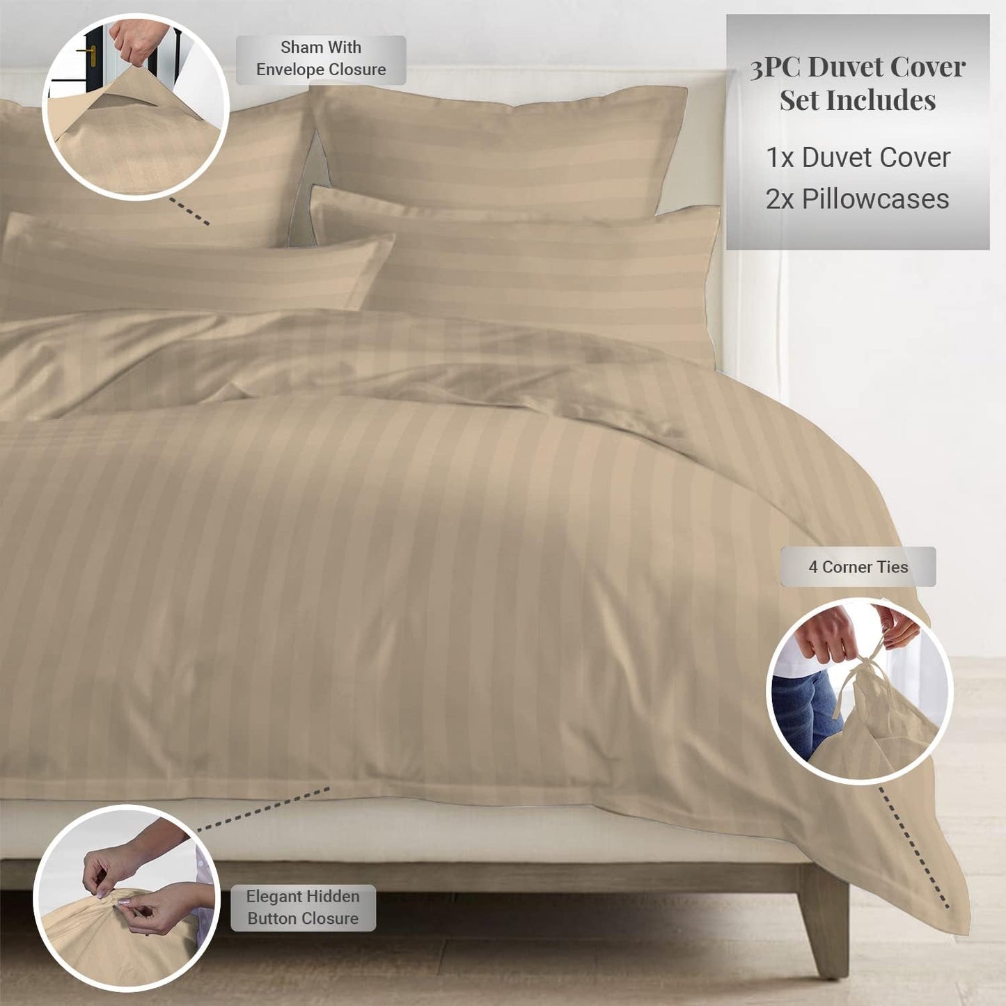 Pizuna Cotton Full Duvet Cover Set, 300 Thread Count Long Staple Cotton Sateen Weave with Button Closure (Combed Checks Luxury Red Cotton Duvet Cover Full)