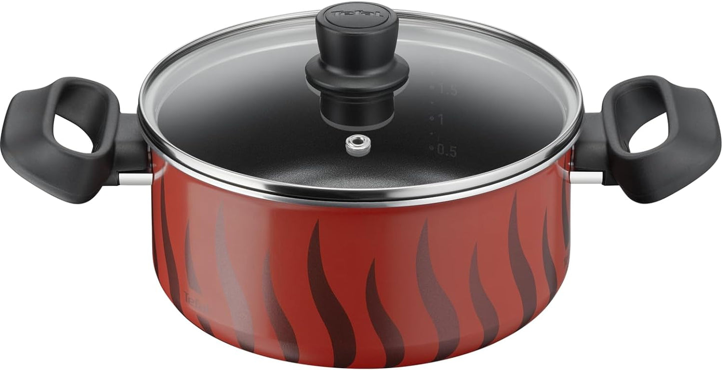 Tefal G6 Tempo Flame 32 Cm Non Stick Frypan With Thermo Spot, Red, Aluminium, C3040883