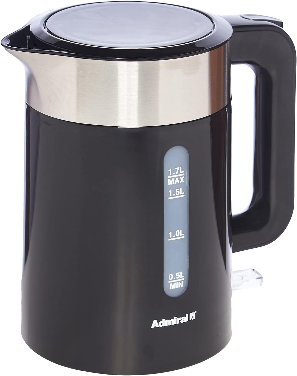 Admiral Electric Kettle, 2200W Power, 1.7L,with Boil Dry Protection, Auto Lid Open & Auto Shut Off Function, Perfect for Beverages, 1 Year Warranty, Black, ADBK17P.