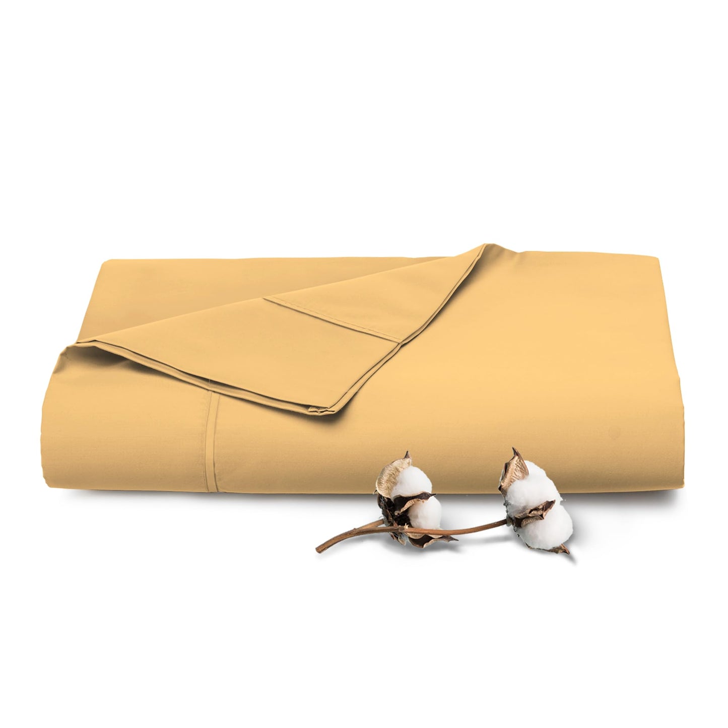 Pizuna Pure 100% Cotton Flat Sheets Only Full Apricot Orange (1 PC), Luxurious 400 Thread Count Long Staple Cotton Sateen with 4" Hem (Combed Full Flat Sheet Only Cotton)