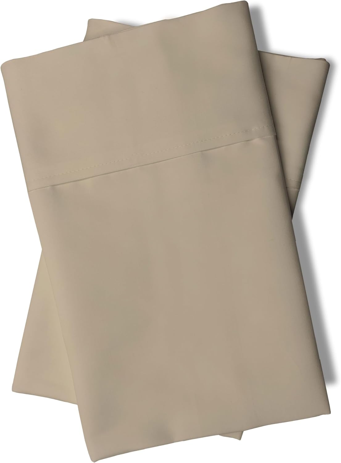 Pizuna Soft 100% Long Staple Cotton Breathable Cool Satin King Pillowcase Set of 2, Ivory, 18" x 18"