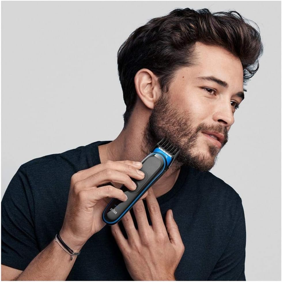 Braun Mgk 3245 All-In-One Trimmer 7-In-1 Beard Trimmer, Hair Clipper, Detail Trimmer, Rechargeable, With Gillette Proglide Razor, Blackblue