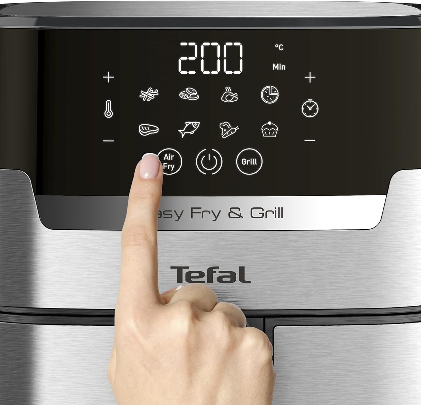 TEFAL Air Fryer | Easy Fry & Grill Digital 2-in-1 |4.2 L Capacity | 1550 W | Healthy Cooking | Air Fry + Grill | 8 Automatic Programs |Adjustable Temperature | Timer | 2 Years Warranty | EY505D27