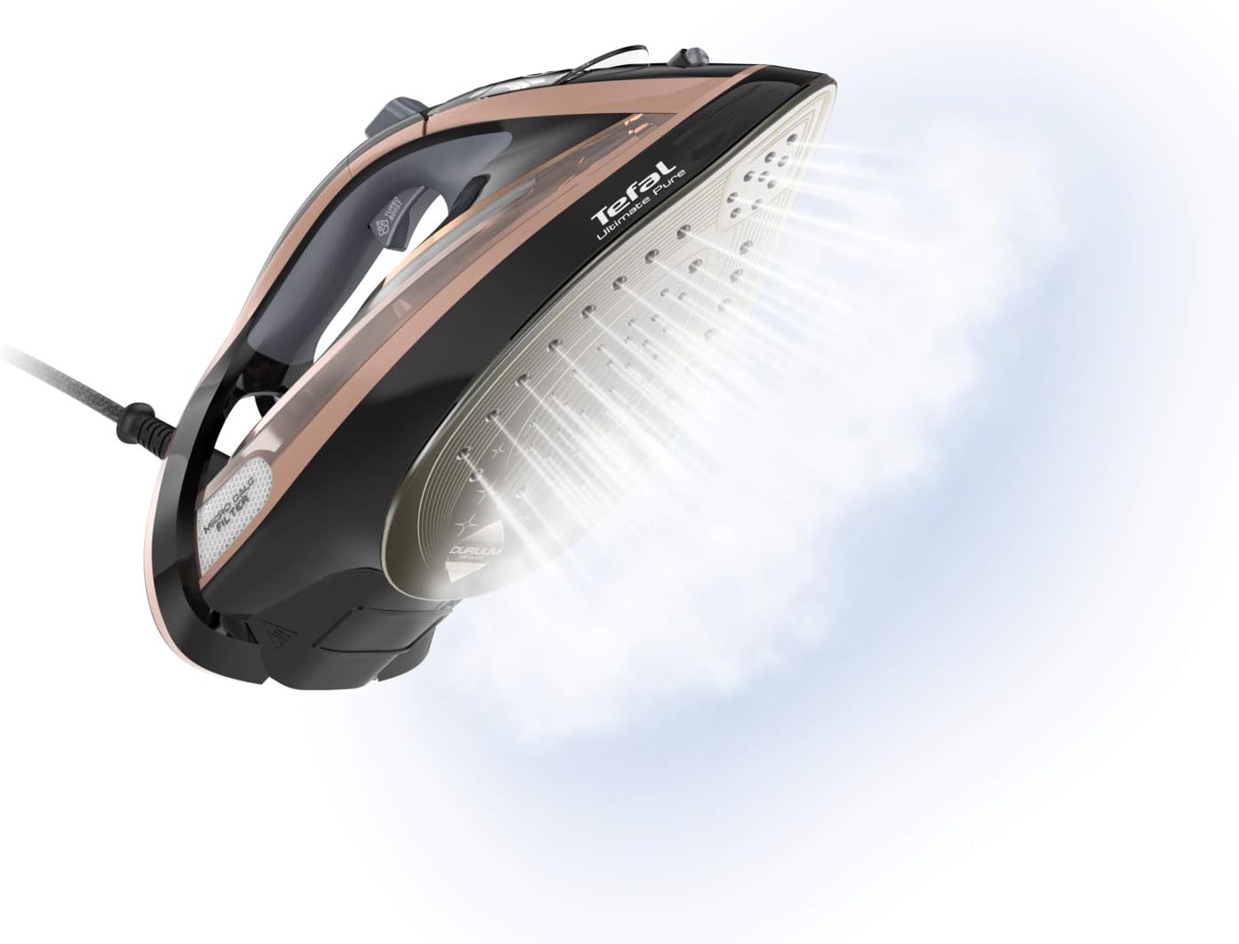 TEFAL Ultimate Pure Steam Iron, 3100 Watts Black, Plastic/Durilium, FV9845M0, 1 year warranty