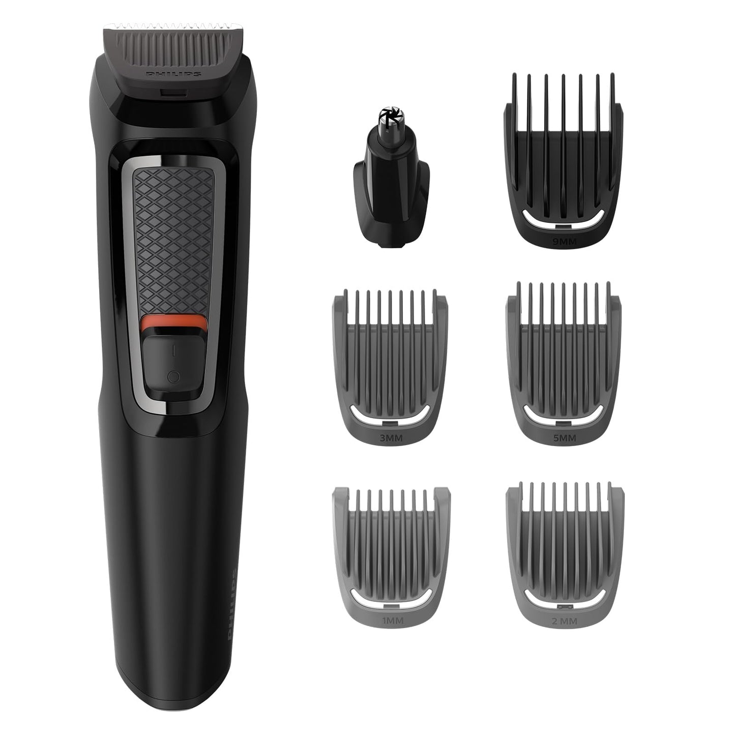 Philips Multigroom Series 3000 for Face, 6-in-1 Grooming Kit for beard, moustache, nose & ear hair, cordless, 60 min runtime, 16h full charging time, MG3710/33,Black