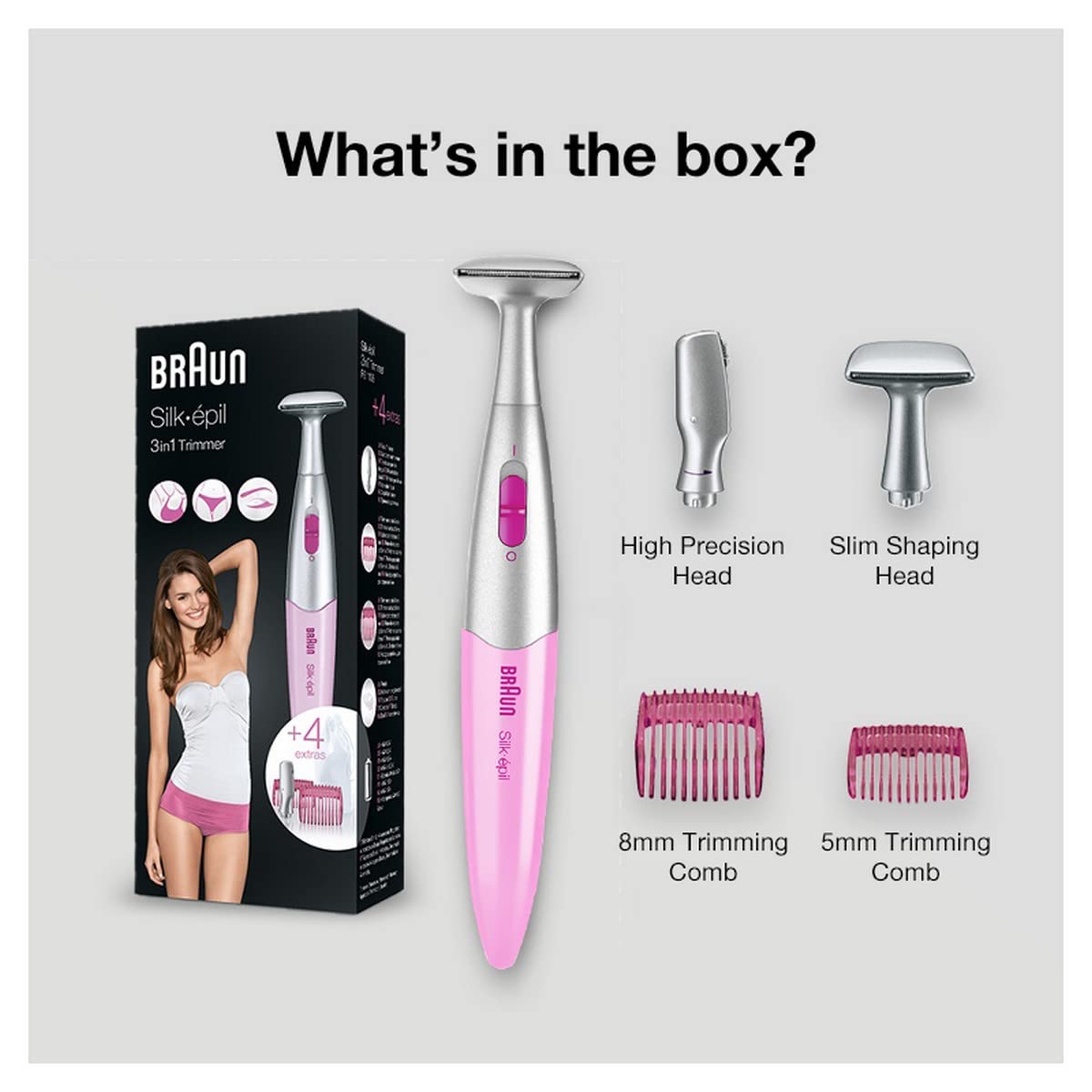 Braun Silk-épil FG1100 Precision Bikini and Eyebrow Trimmer Pink One Size