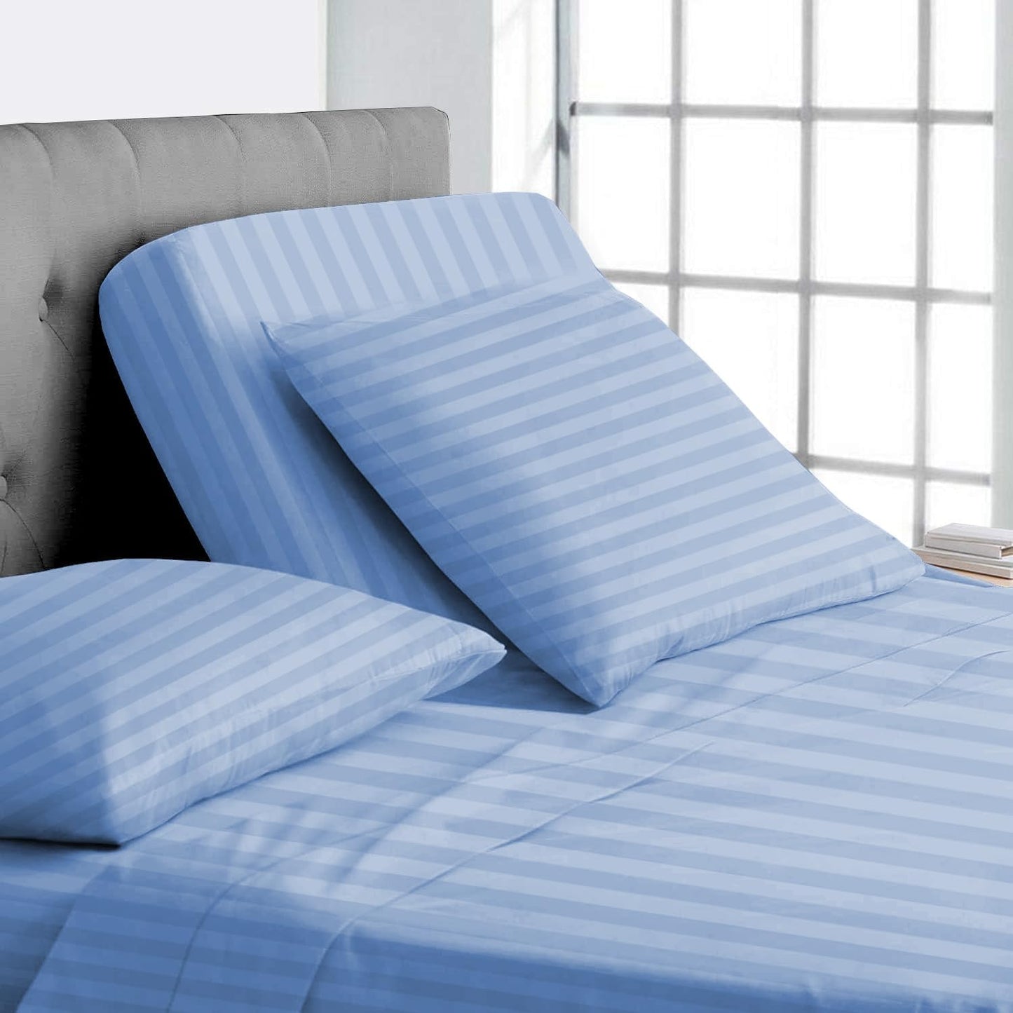 Split Head California King Sheets Sets for Adjustable Beds - 100% Egyptian Cotton 800TC Split Head Flex Top 18" Deep Pocket - 34" Top Split Cal-King, White Solid