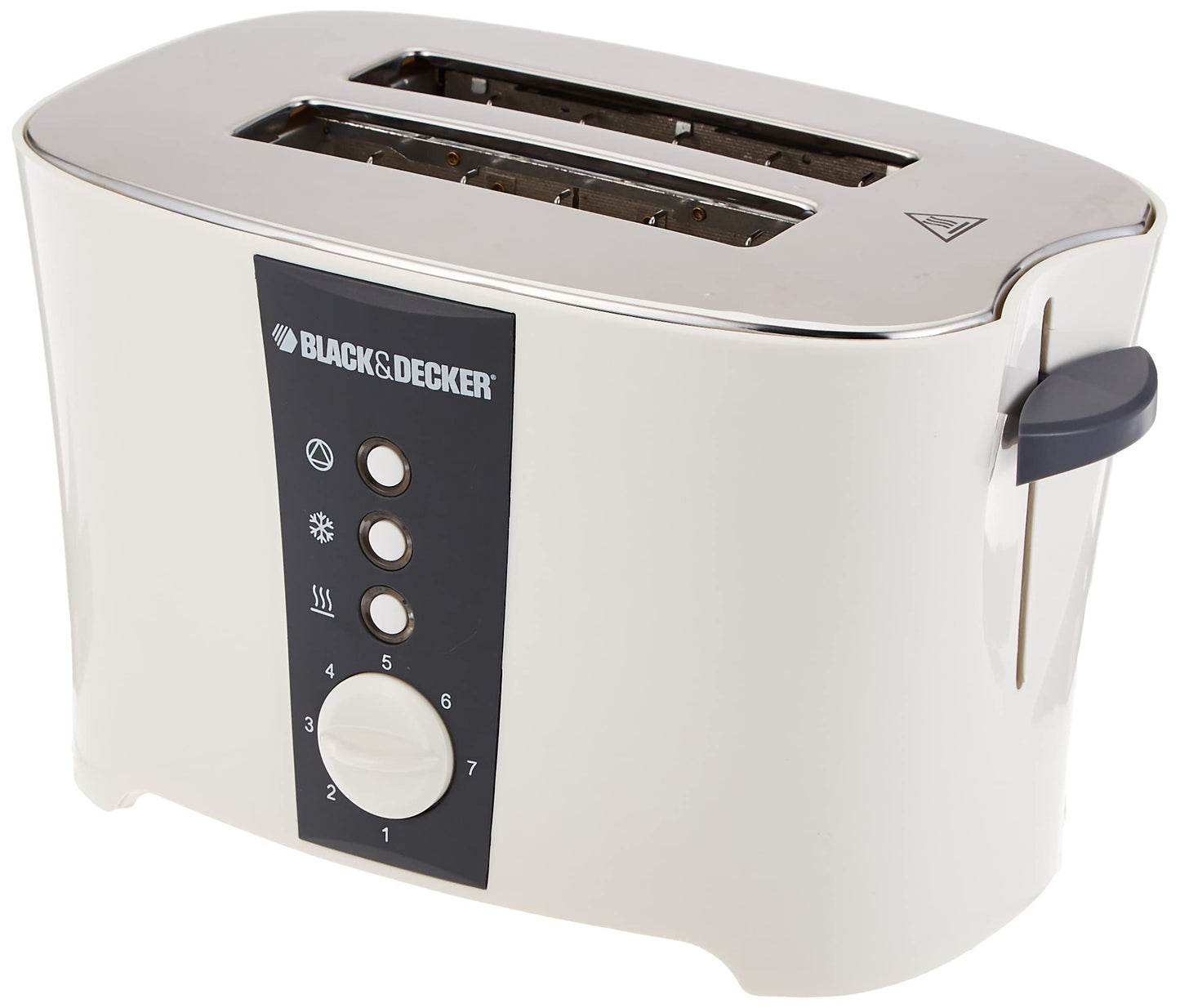 BLACK+DECKER 750W 2 Slice Cool Touch Bread Toaster, White - ET125-B5,