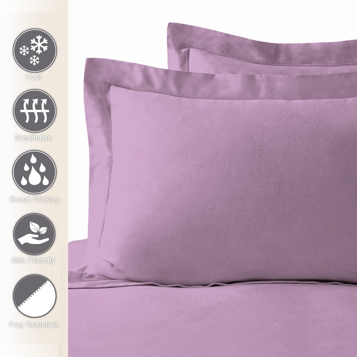 Pizuna Pure 100% Cotton Pillow Shams King Size Set of 2 Baby Blue, Luxurious 400 Thread Count Long Staple Cotton Sateen with Envelope Closure (Combed Baby Blue Cotton Pillow Shams King)