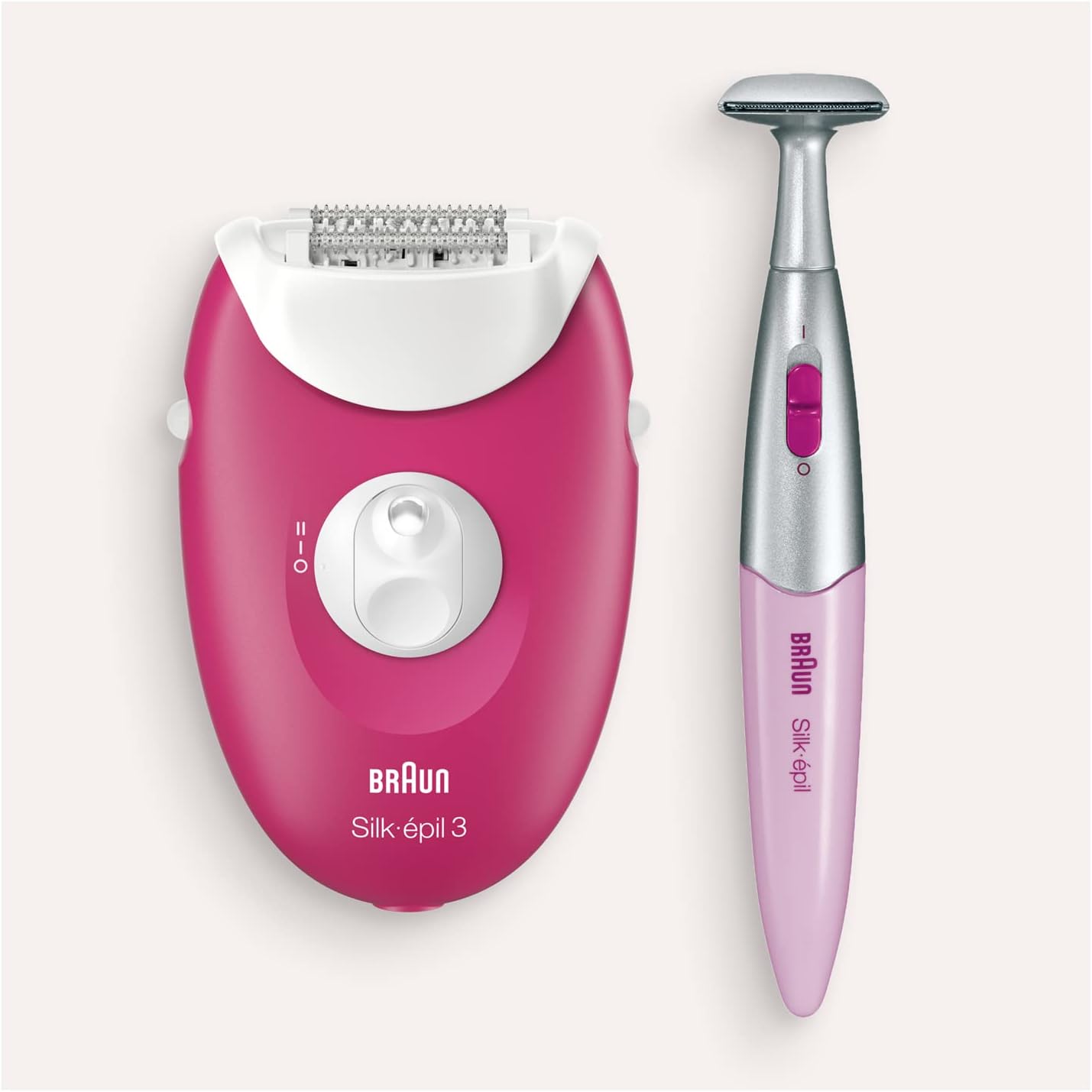 Braun Silk Epil 3 410 Epilator With 2 Extras, Raspberry Pink / White
