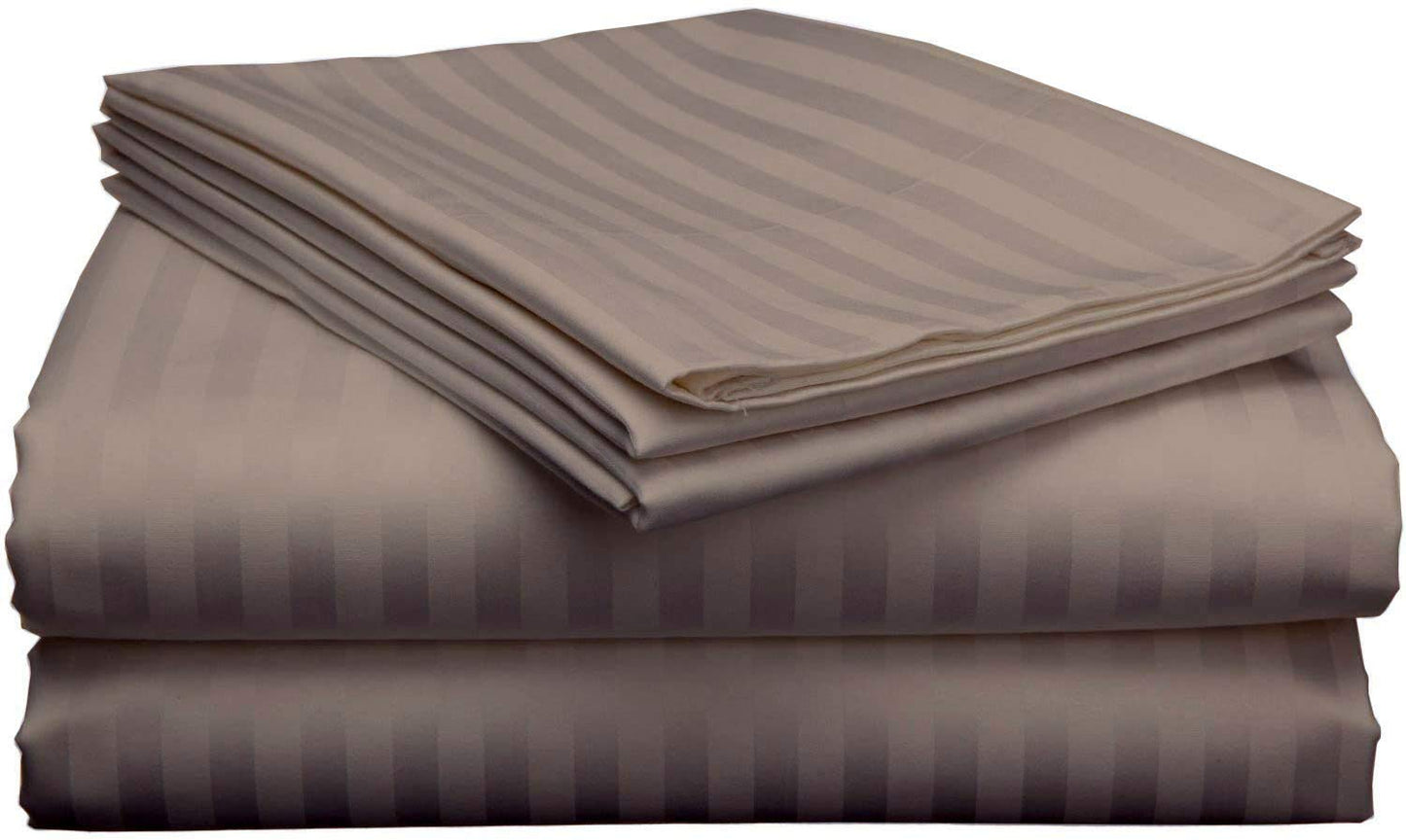 Split Top California King Sheets Split Head California King Sheets Sets for Adjustable Beds- 100% Egyptian Cotton 800TC Split Head Flex Top 18" Deep Pocket - 32" Top Split Cal-King, Dark Grey Stripe
