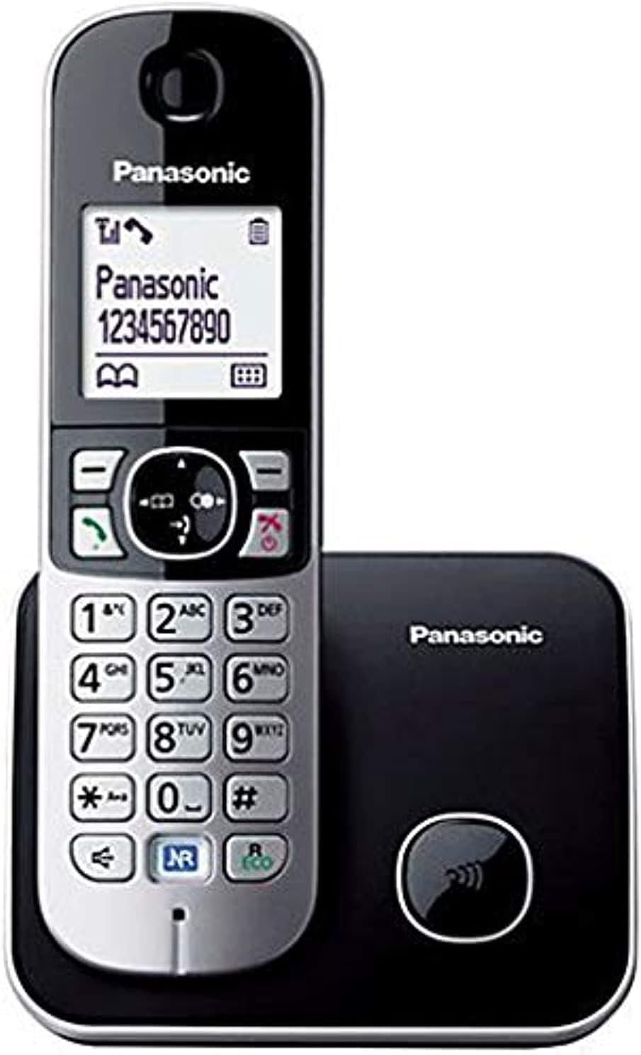 Panasonic Kx-Tg6811 Single Dect Cordless Telephone, Black&Grey