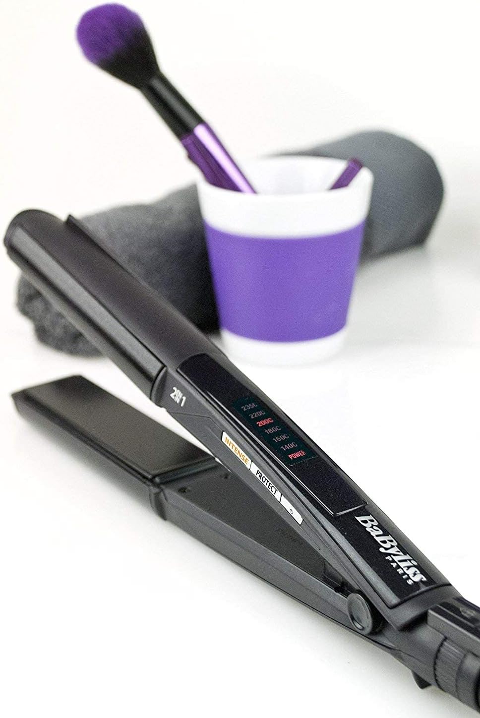 BaByliss Hair Straightener wet & Dry Straight, Dual-function Straightening And Curling, Advanced Heat Technology With Quick Heat-up Time, Long-lasting Results & Salon-quality Styling, ST330SDE (Black)