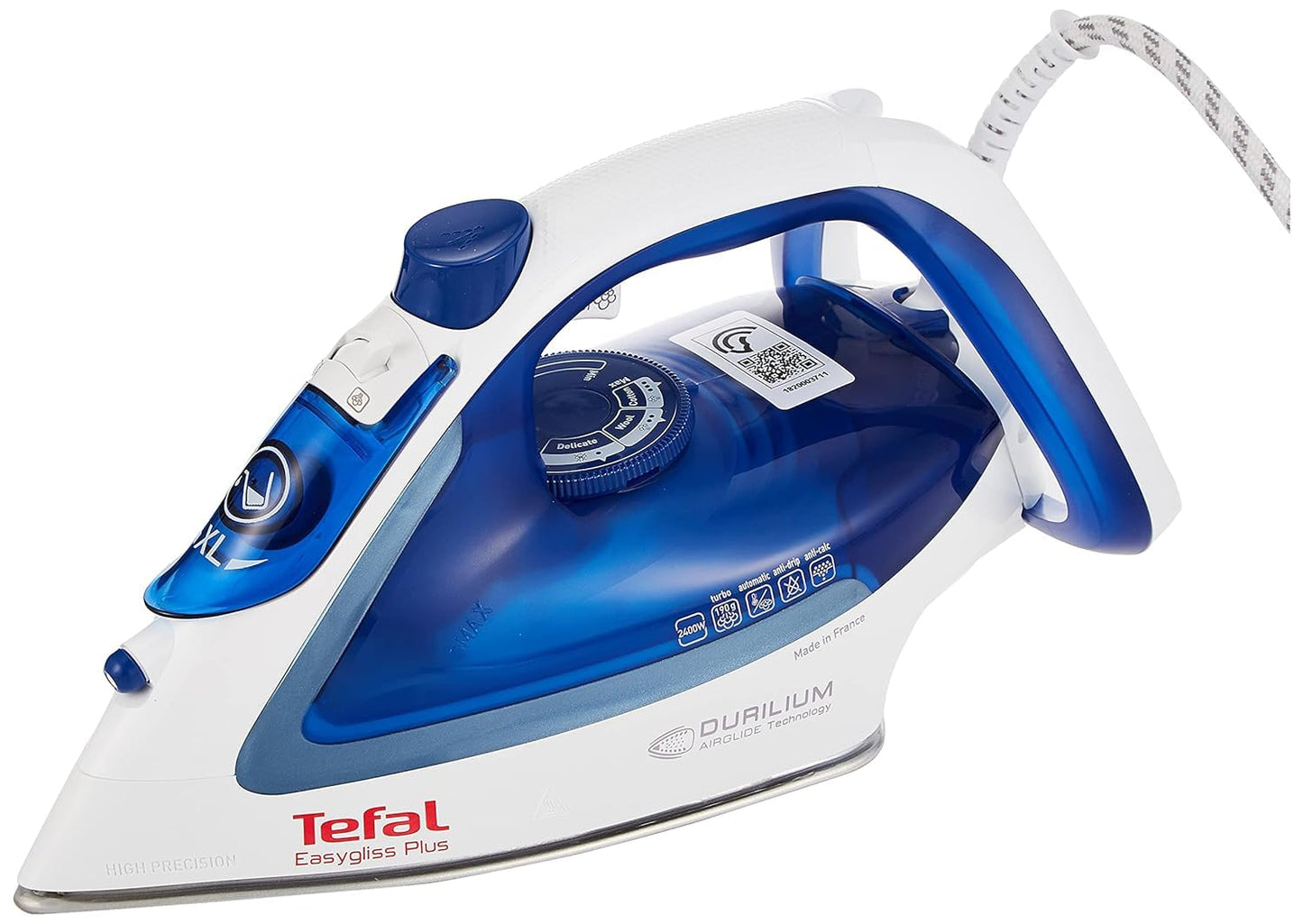 TEFAL Steam Iron | Express Steam Iron Steamer | 2600 W | 270 ml | Anti-scale | Purple | Ceramic Soleplate | 2 Years Warranty | FV2843M0