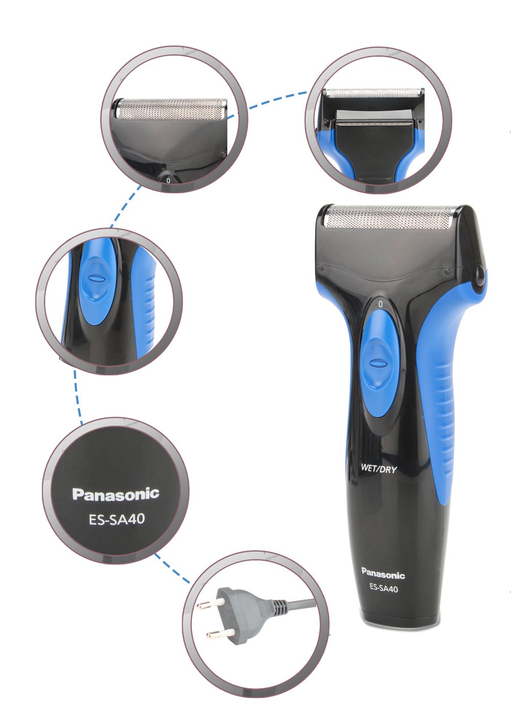 Panasonic ES-SA40-K44B Single Blade Wet and Dry Men's Shaver (Black)