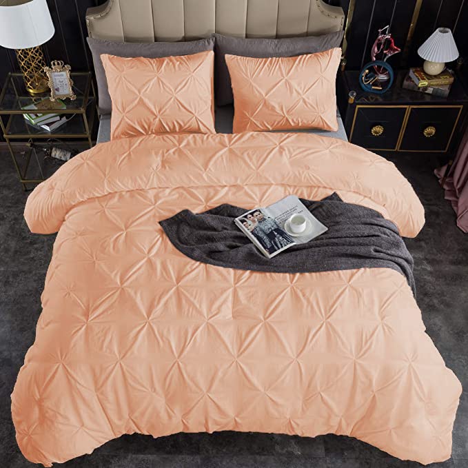 Premium Quality - King/California King Size (94" x 104") Inches, 3Pcs Pinch Pleated Comforter Set, 400GSM 100% Egyptian Cotton 800 Thread Count - Chocolate Solid