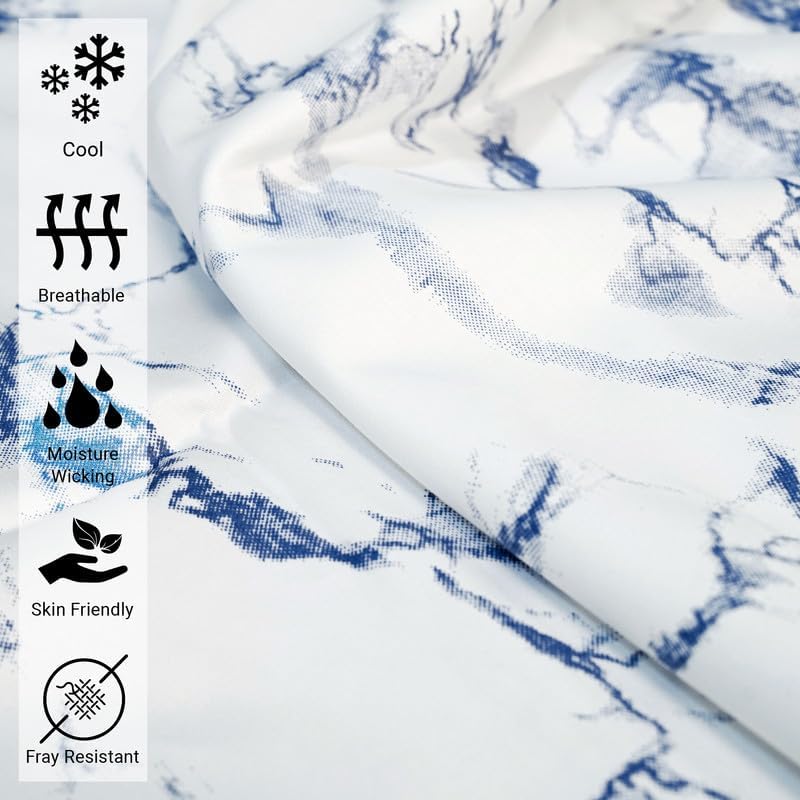 Pizuna Pure 100% Cotton Flat Sheets Only King Grey Cascade Stripe (1 PC), Luxurious 400 Thread Count Long Staple Cotton Sateen with 4" Hem (Combed King Flat Sheet Only Cotton)