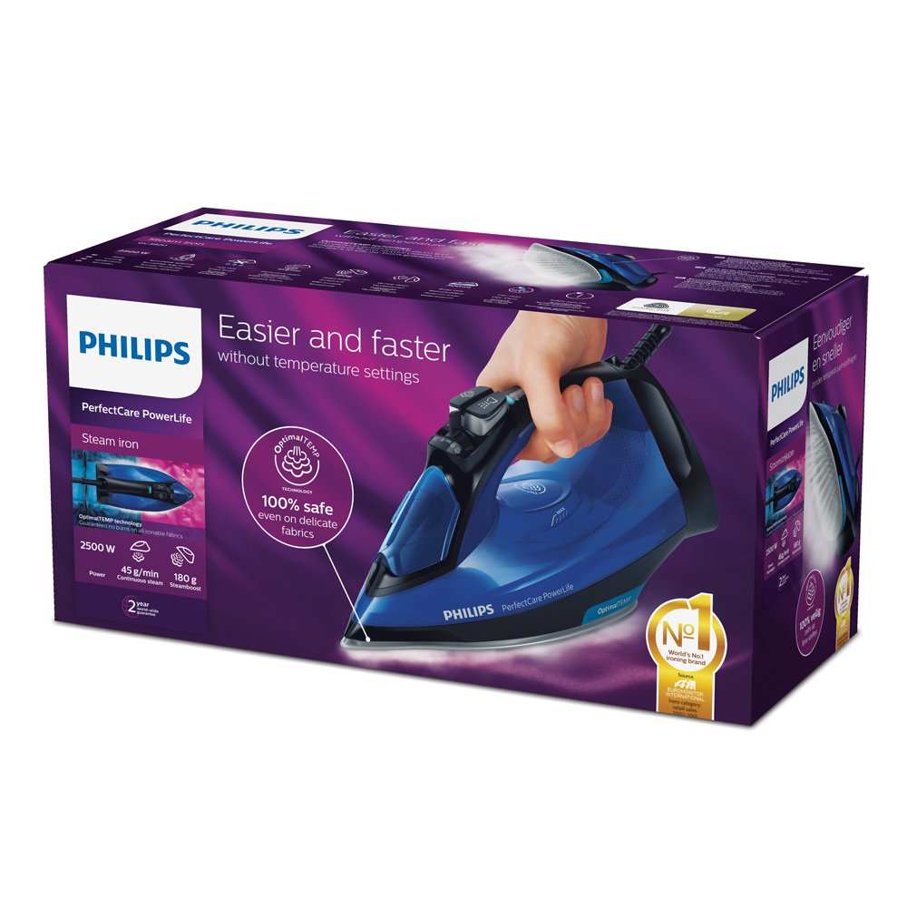 Philips, PerfectCare PowerLife Steam Iron, GC3920/26"Min 1 year manufacturer warranty"