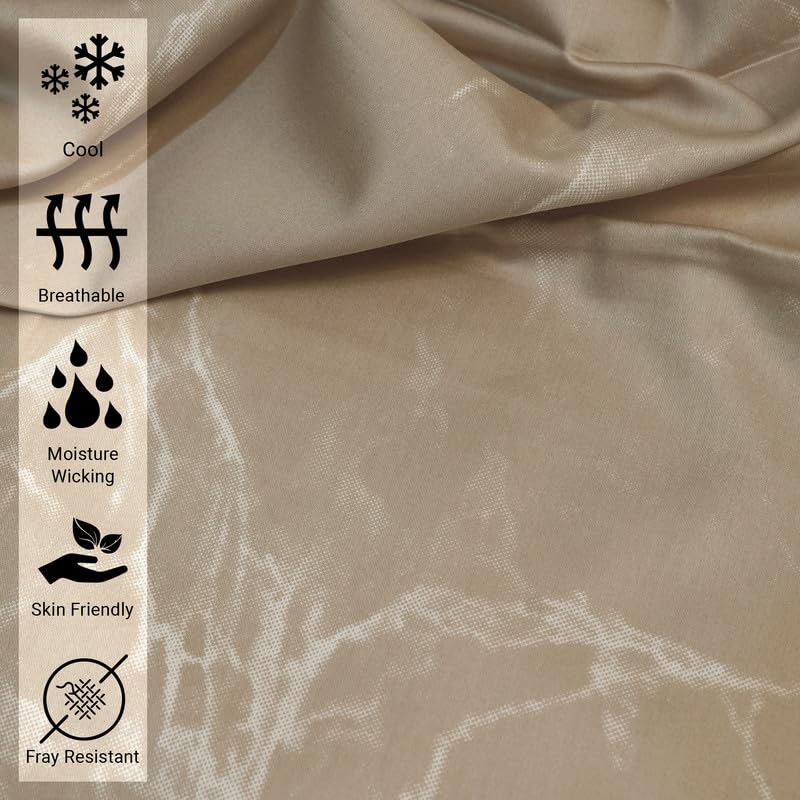 Pizuna Pure 100% Cotton Full Fitted Sheet Only, Luxurious 400 Thread Count Long Staple Cotton Sateen Weave 15" Deep Pocket Fitted Sheet (Combed Taupe Smart Plaid Full Fitted Sheet Cotton)