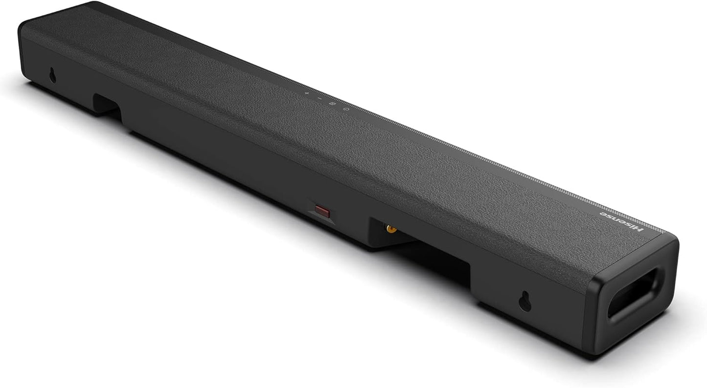 Hisense HS214 2.1ch Sound Bar with Built-in Subwoofer 108W All-in-one Compact Design Bluetooth Powered by Dolby Audio Roku TV Ready HDMI