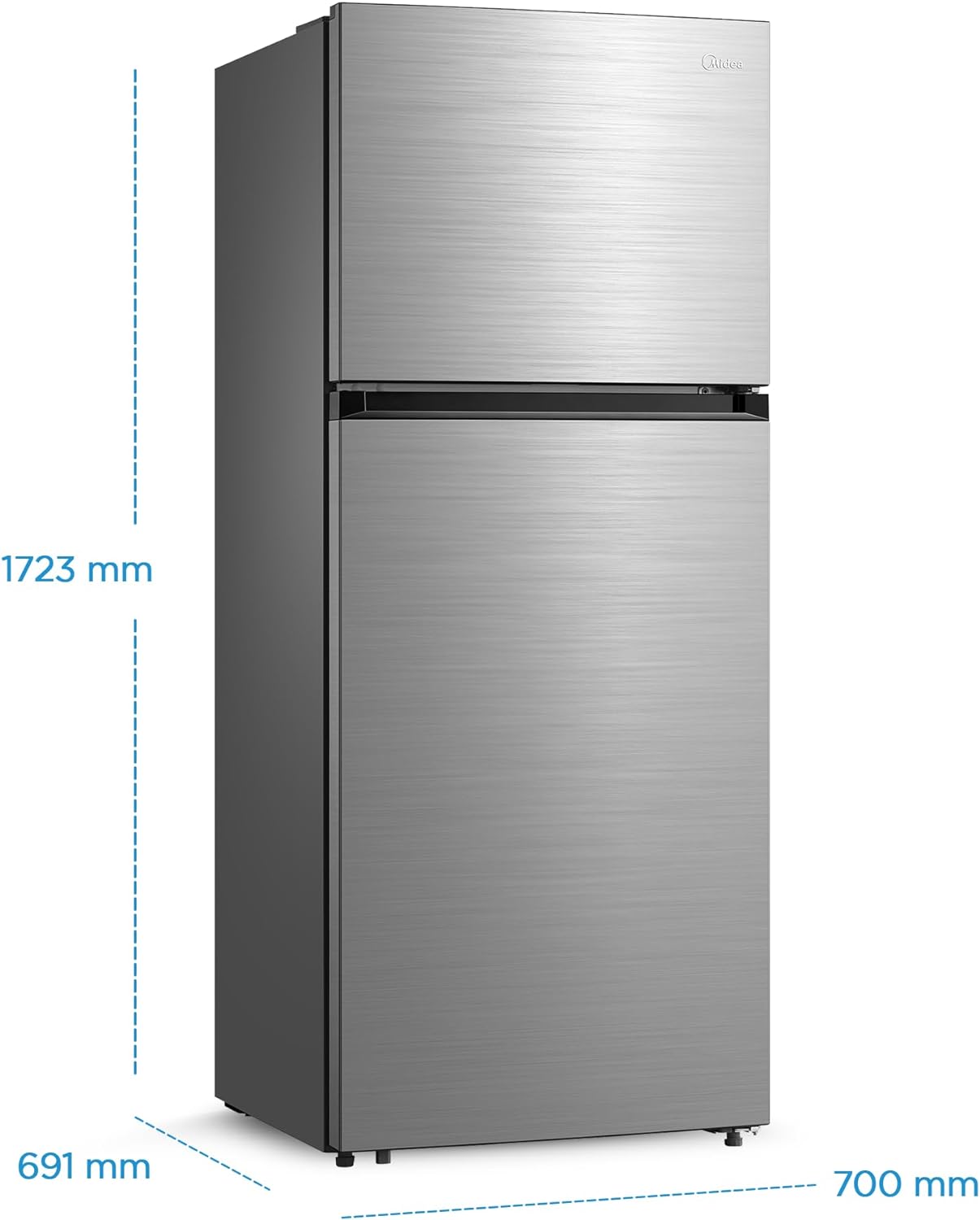 Midea 580L Gross Top Mount Double Door Refrigerator MDRT580MTE46, 2 Doors Frost Free Fridge Freezer with Smart Sensor & Humidity Control, Active-C Fresh, Multi-Air Flow, Electronic Silver, Large