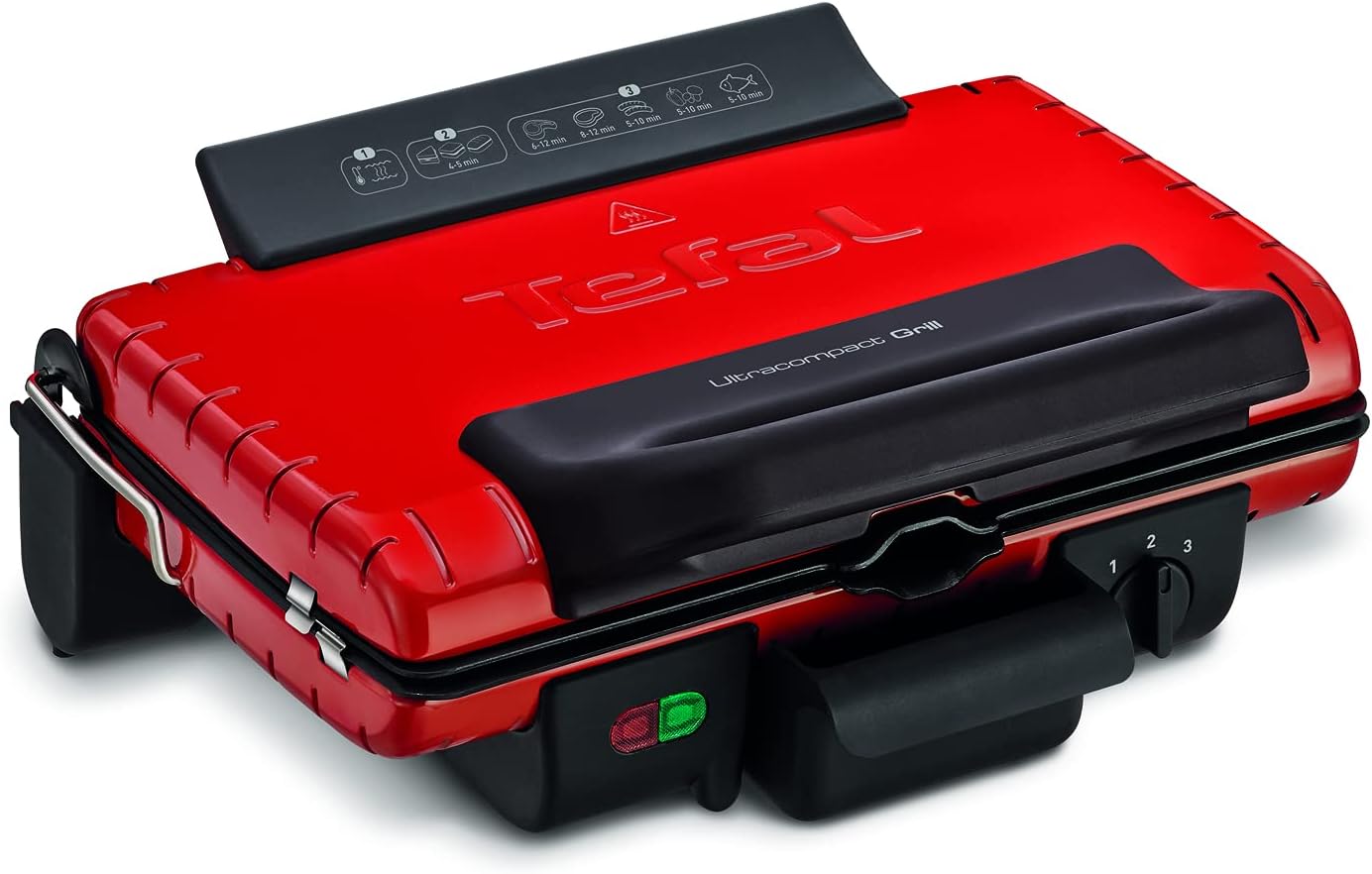 TEFAL Grill | Ultra compact Barbecue / BBQ Grill / Sandwich Maker | 1700 watts | Silver | 2 Years Warranty | GC302B28