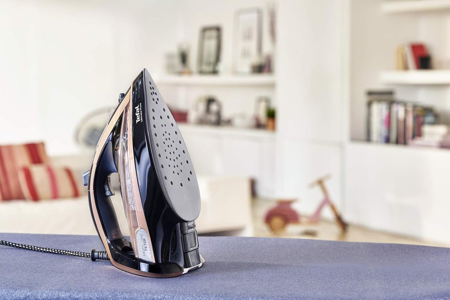 TEFAL Ultimate Pure Steam Iron, 3100 Watts Black, Plastic/Durilium, FV9845M0, 1 year warranty