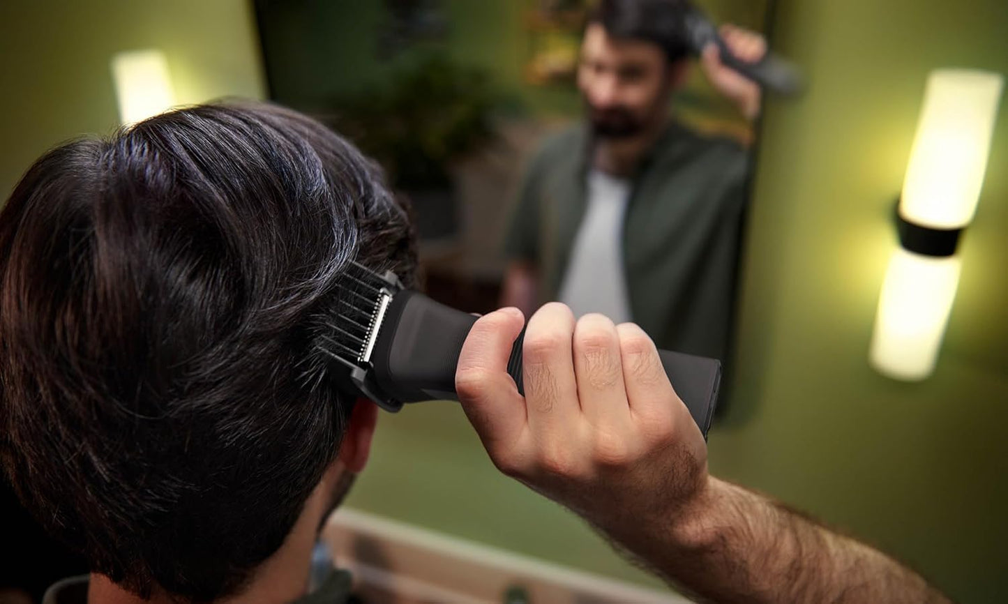 Philips Multigroom Series 3000 for Face, 6-in-1 Grooming Kit for beard, moustache, nose & ear hair, cordless, 60 min runtime, 16h full charging time, MG3710/33,Black