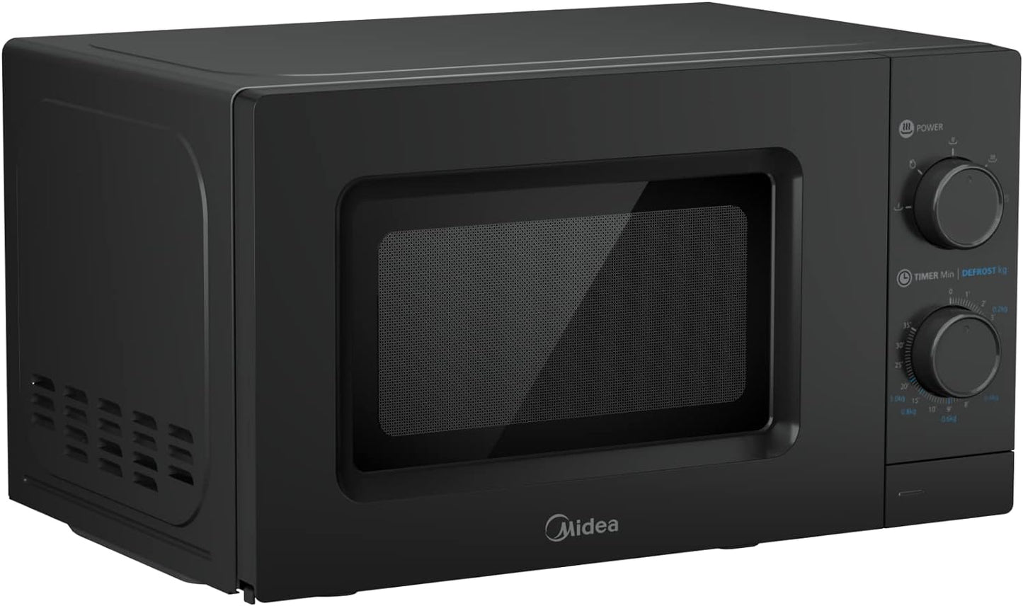 Midea 20L Solo Microwave Oven with Digital Touch Control, 700W, Child Lock, Memory Function, Defrost-by-weight-or-time, Fast Reheat, Push Button Door Opening, Best for Home & Office, Black, EM721BK