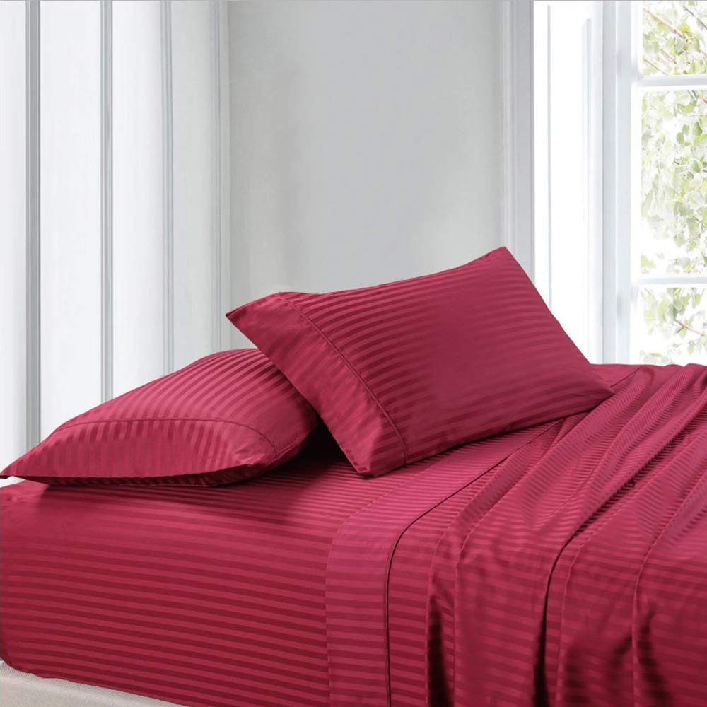 Queen Size Pure Egyptian Cotton Bed Sheets Set, 800 Thread Count Silver Solid (6 PC) Bedding and PillowCases – Egyptian Cotton Sheets Queen Size Bed - Sateen Sheets - 18” Deep Pocket Sheets