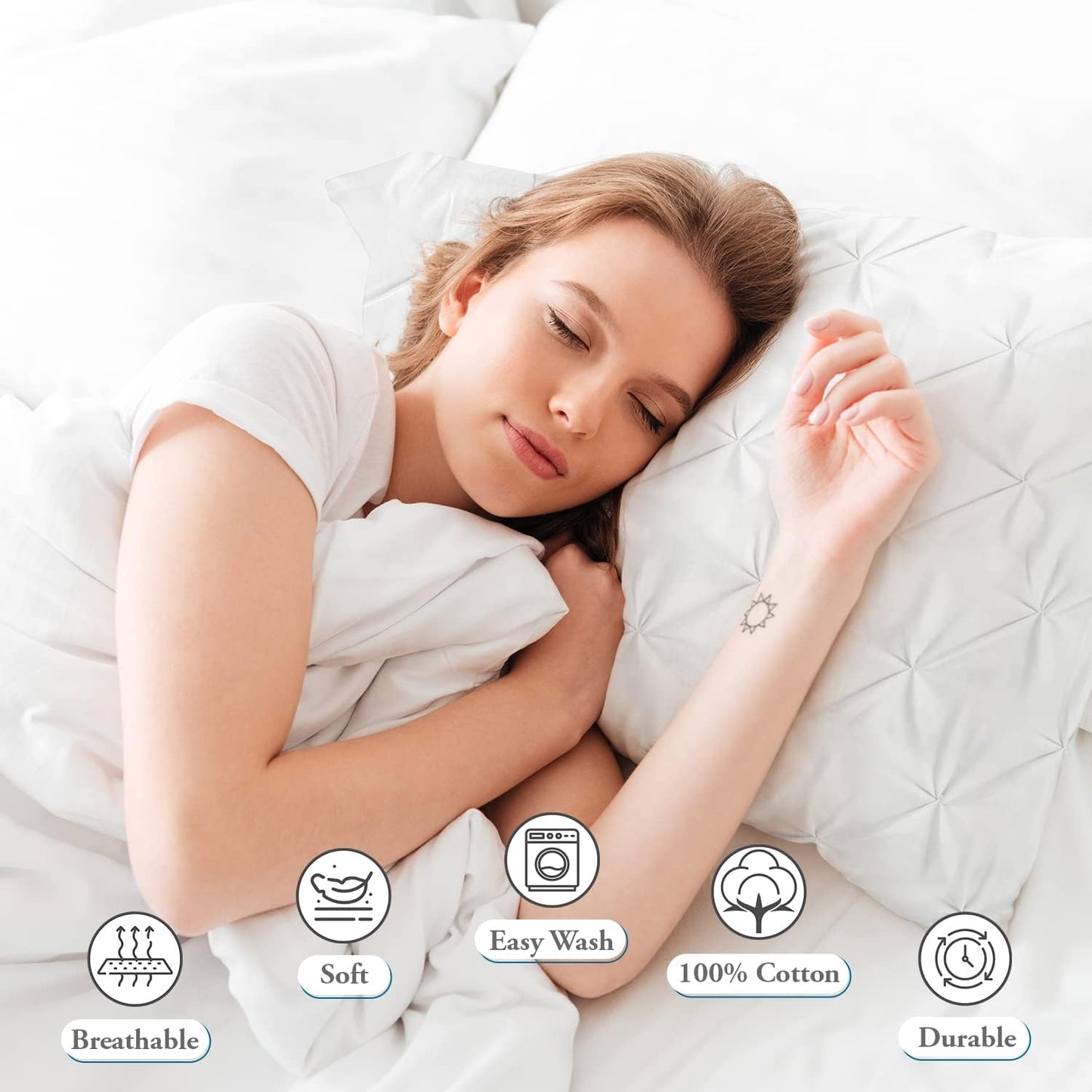 Premium Quality - King/California King Size (94" x 104") Inches, 3Pcs Pinch Pleated Comforter Set, 400GSM 100% Egyptian Cotton 800 Thread Count - Chocolate Solid