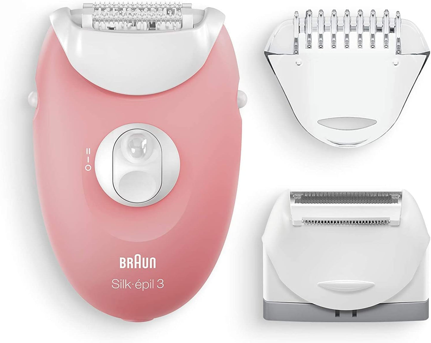 Braun Silk Epil 3 410 Epilator With 2 Extras, Raspberry Pink / White