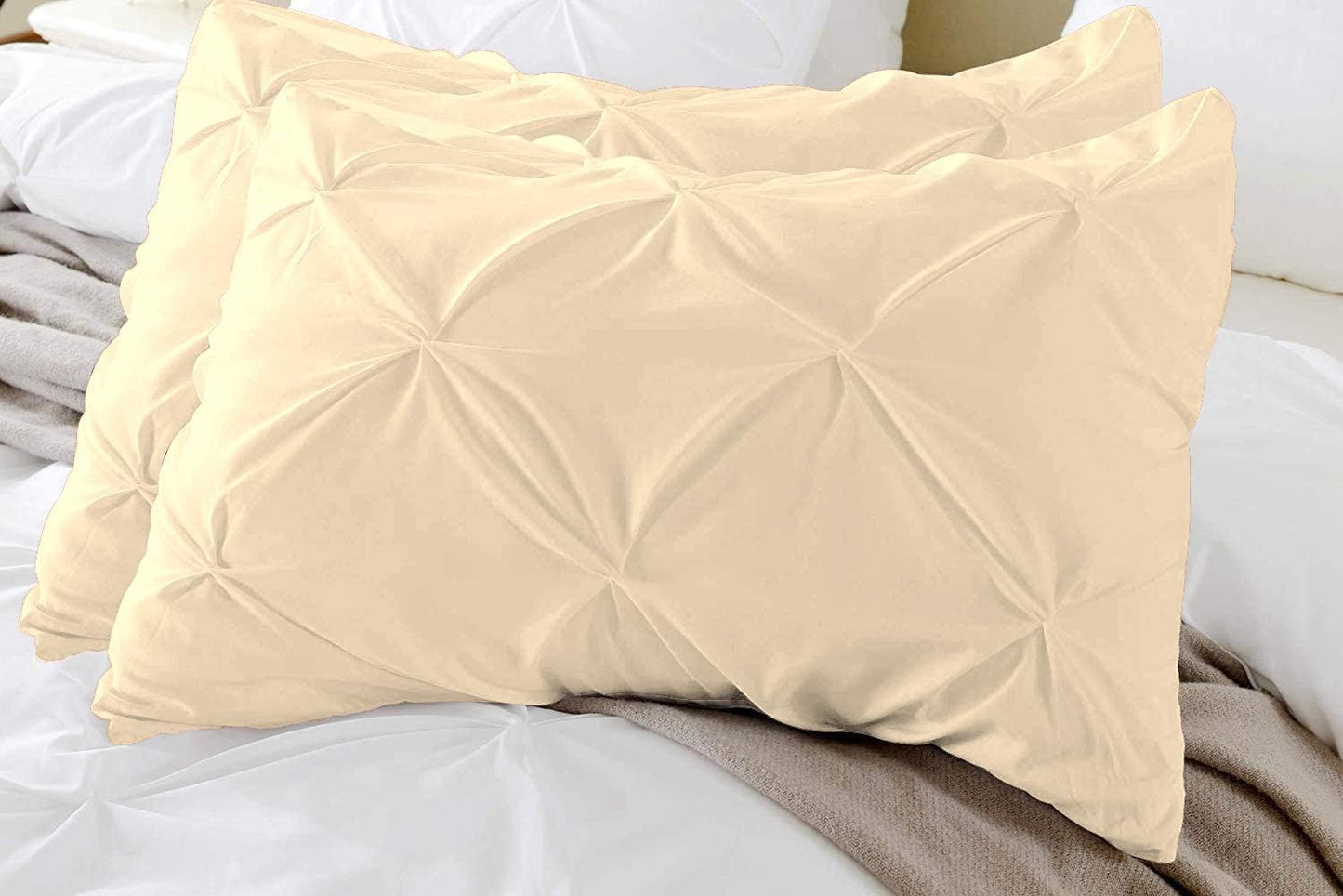 Premium Quality - King/California King Size (94" x 104") Inches, 3Pcs Pinch Pleated Comforter Set, 400GSM 100% Egyptian Cotton 800 Thread Count - Chocolate Solid