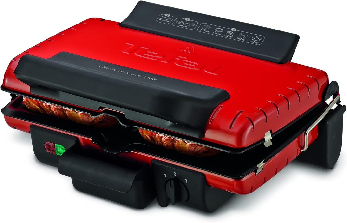 TEFAL Grill | Ultra compact Barbecue / BBQ Grill / Sandwich Maker | 1700 watts | Silver | 2 Years Warranty | GC302B28