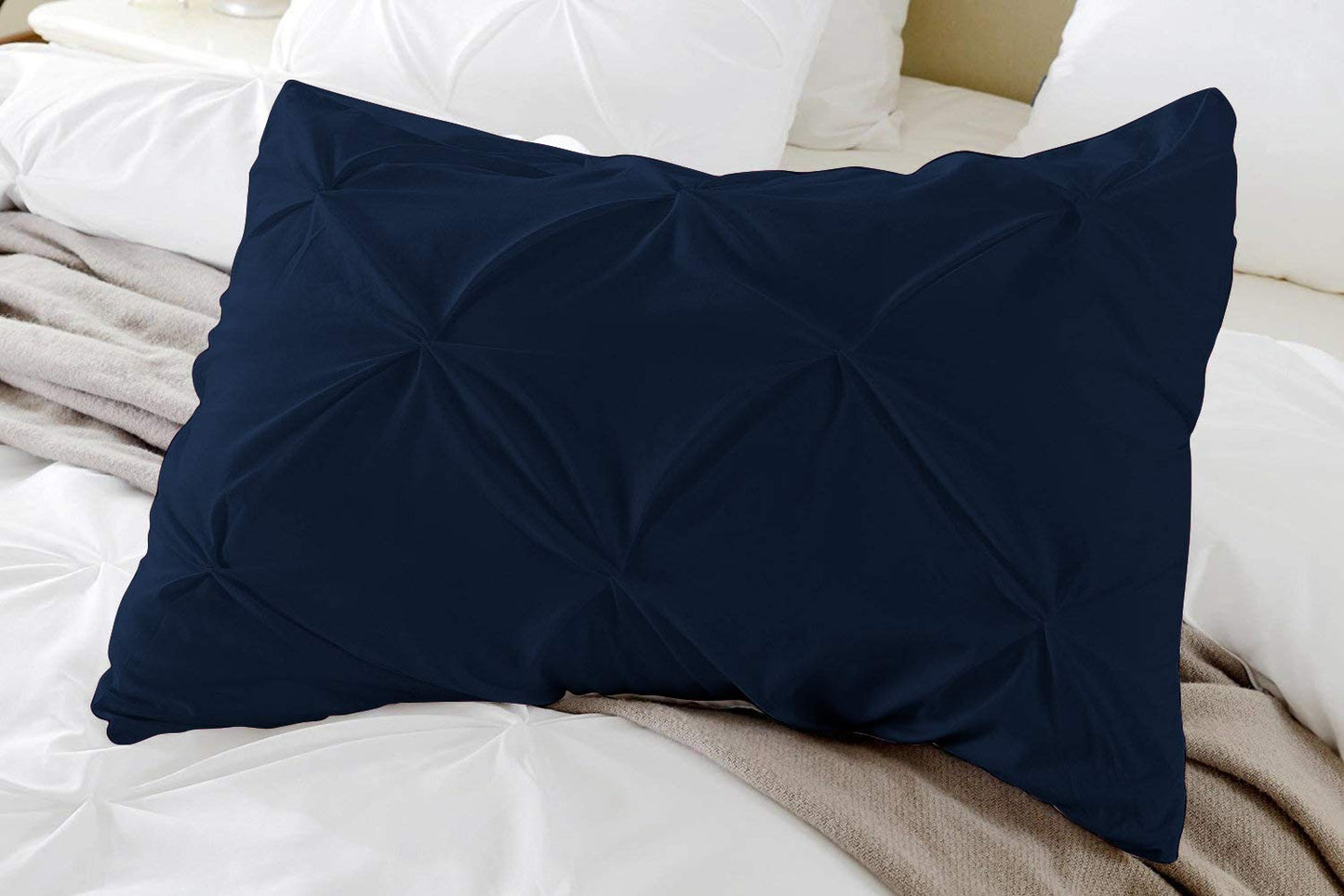 Premium Quality - King/California King Size (94" x 104") Inches, 3Pcs Pinch Pleated Comforter Set, 400GSM 100% Egyptian Cotton 800 Thread Count - Chocolate Solid