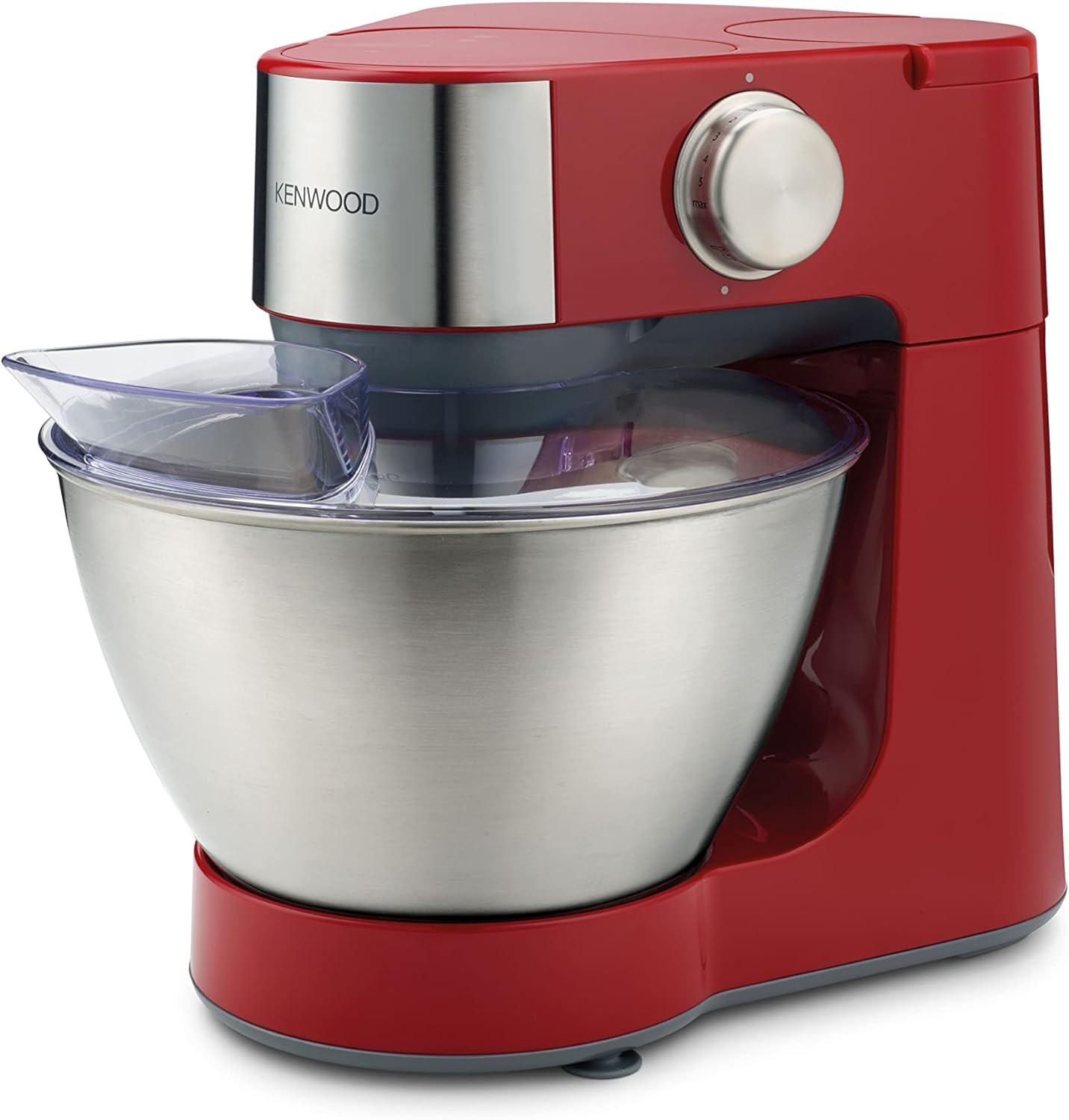 KENWOOD Stand Mixer Kitchen Machine PROSPERO 900W with 4.3L Stainless Steel Bowl, K-Beater, Whisk, Dough Hook, Glass Blender, Meat Grinder, Food Processor, Juicer, Citrus Juicer KM241002 Red