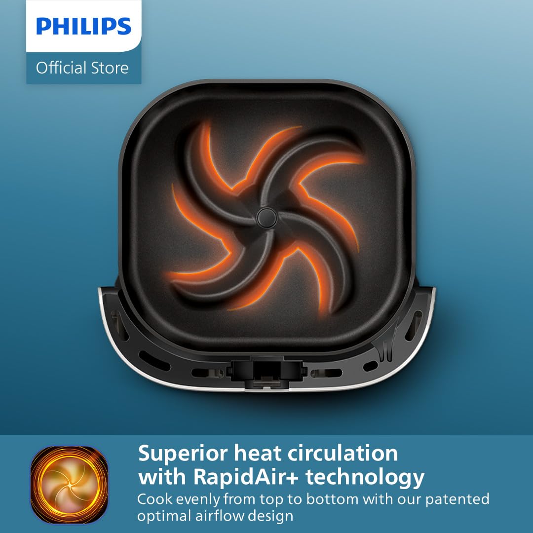 Philips Essential Air Fryer - With Rapid Air Technology, Analogue, Black, 0.8Kg, 4.1L,50Hz - HD9200/91