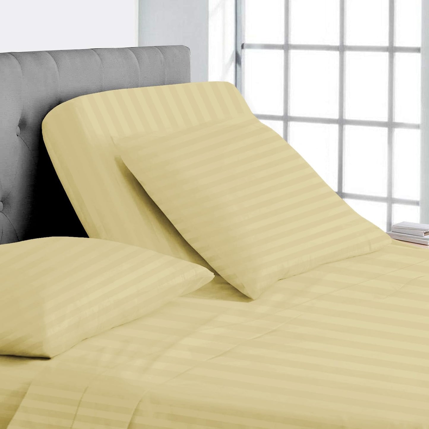 Split Top California King Sheets Split Head California King Sheets Sets for Adjustable Beds- 100% Egyptian Cotton 800TC Split Head Flex Top 18" Deep Pocket - 32" Top Split Cal-King, Light Blue Solid