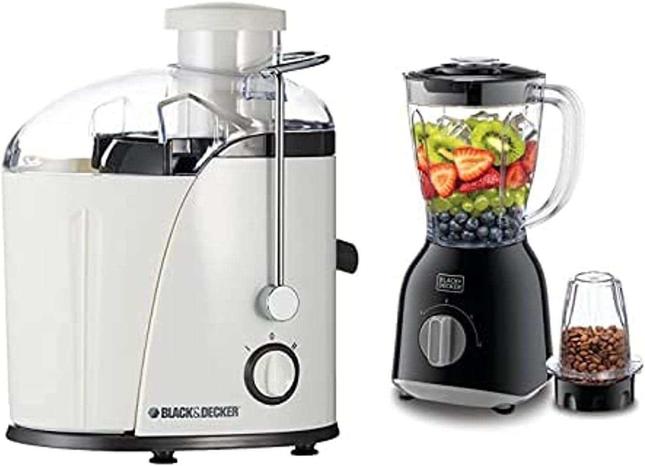 BLACK+DECKER 400W 1.0L Blender With 2 X Blender Jars & Grinder Mill, Black - Bx365Pr-B5,