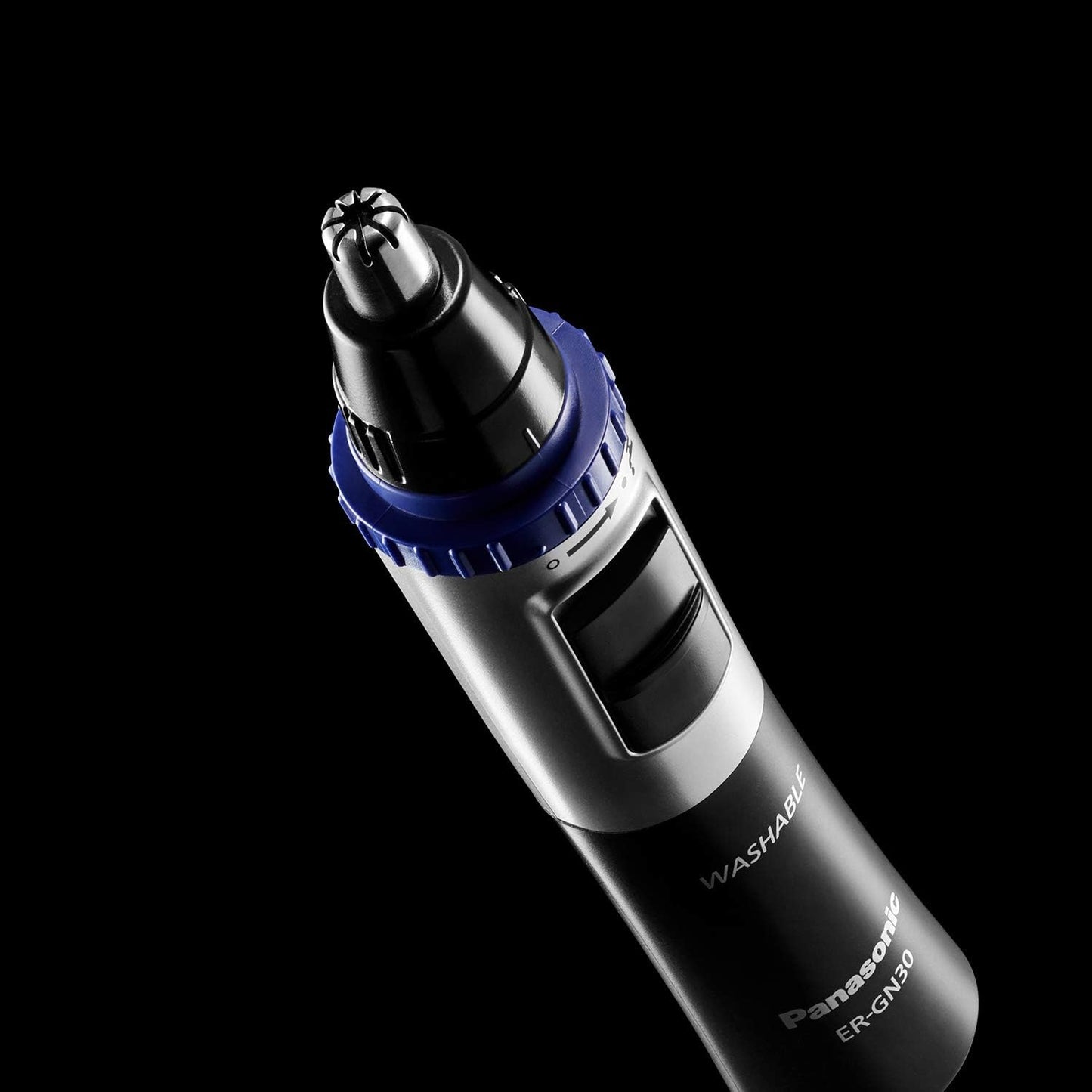 Panasonic ER-GN30-K Nose, Ear n Facial Hair Trimmer Wet/Dry with Vortex Cleaning System, Black