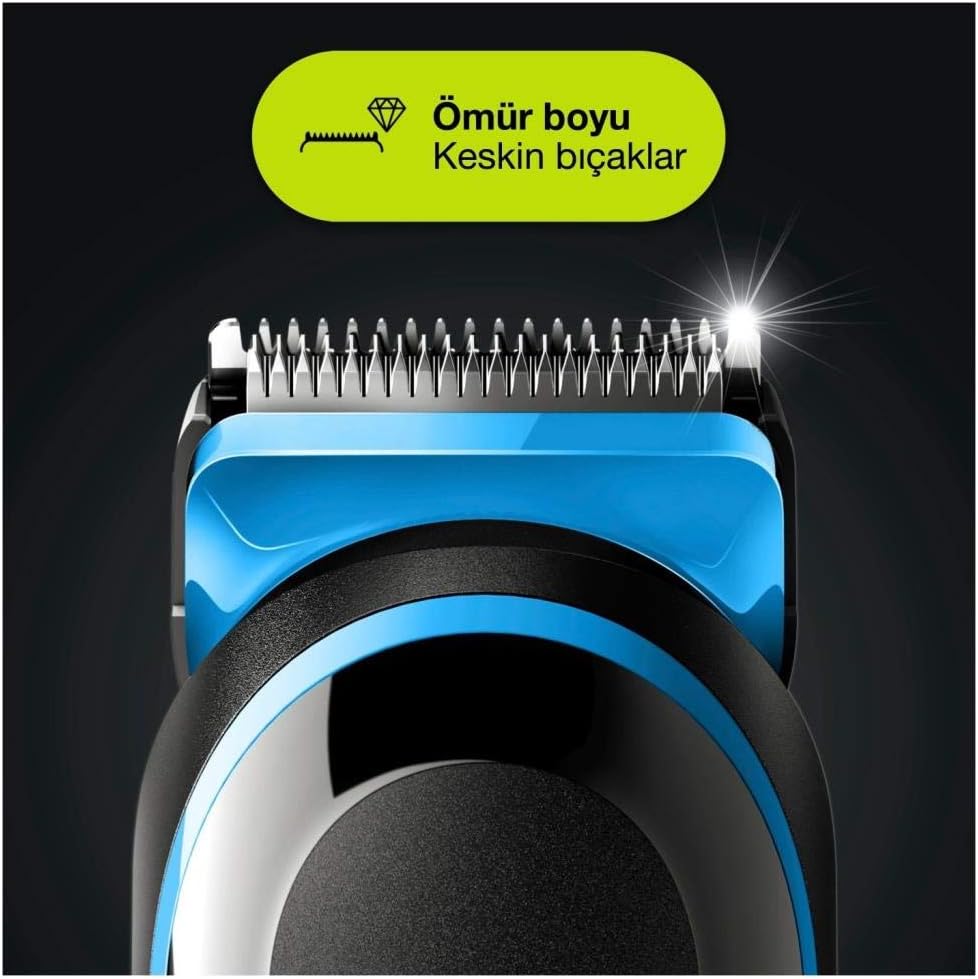 Braun Mgk 3245 All-In-One Trimmer 7-In-1 Beard Trimmer, Hair Clipper, Detail Trimmer, Rechargeable, With Gillette Proglide Razor, Blackblue