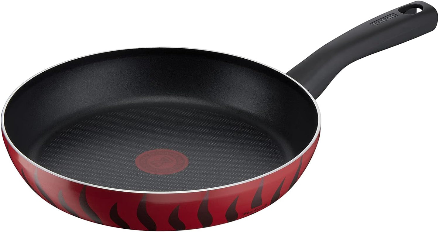 Tefal G6 Tempo Flame 32 Cm Non Stick Frypan With Thermo Spot, Red, Aluminium, C3040883
