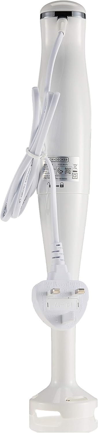 Black & Decker 400W 4 In 1 Stainless Steel Stem Hand Blender With Chopper and Whisk White SB4000-B5,2 years warranty