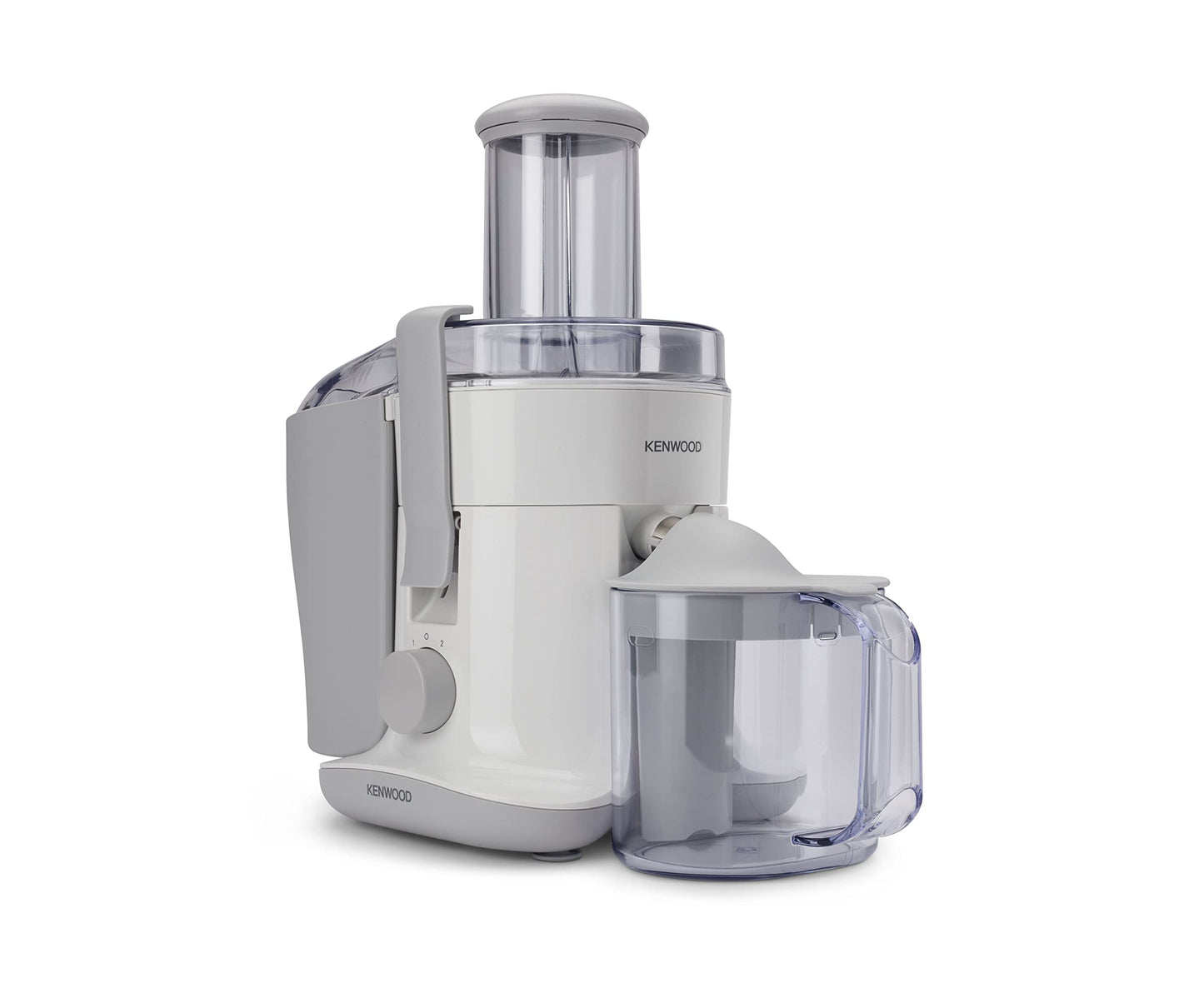 KENWOOD Juicer 800W Juice Extractor with 75mm Wide Feed Tube, 2 Speed, Transparent Juice Jug, Pulp Container, Anti Drip for Home, Office, Restaurant & Cafeteria JEP02.A0WH White