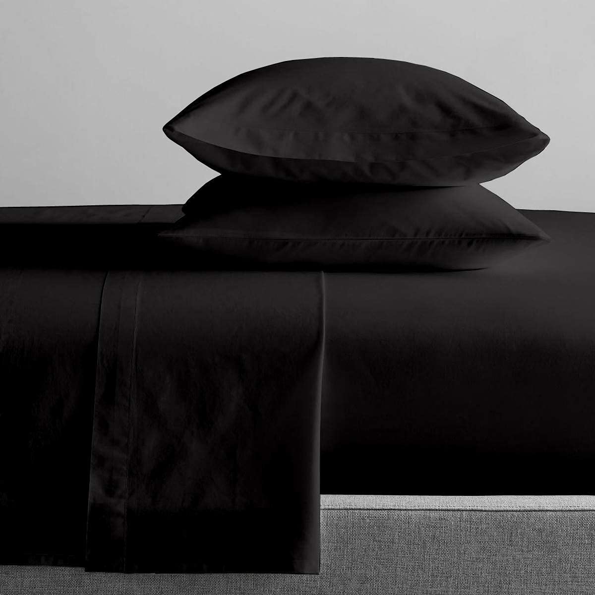 Queen Size Pure Egyptian Cotton Bed Sheets Set, 800 Thread Count Silver Solid (6 PC) Bedding and PillowCases – Egyptian Cotton Sheets Queen Size Bed - Sateen Sheets - 18” Deep Pocket Sheets