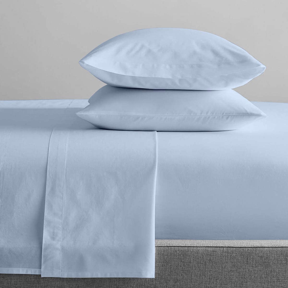 Queen Size Pure Egyptian Cotton Bed Sheets Set, 800 Thread Count Silver Solid (6 PC) Bedding and PillowCases – Egyptian Cotton Sheets Queen Size Bed - Sateen Sheets - 18” Deep Pocket Sheets